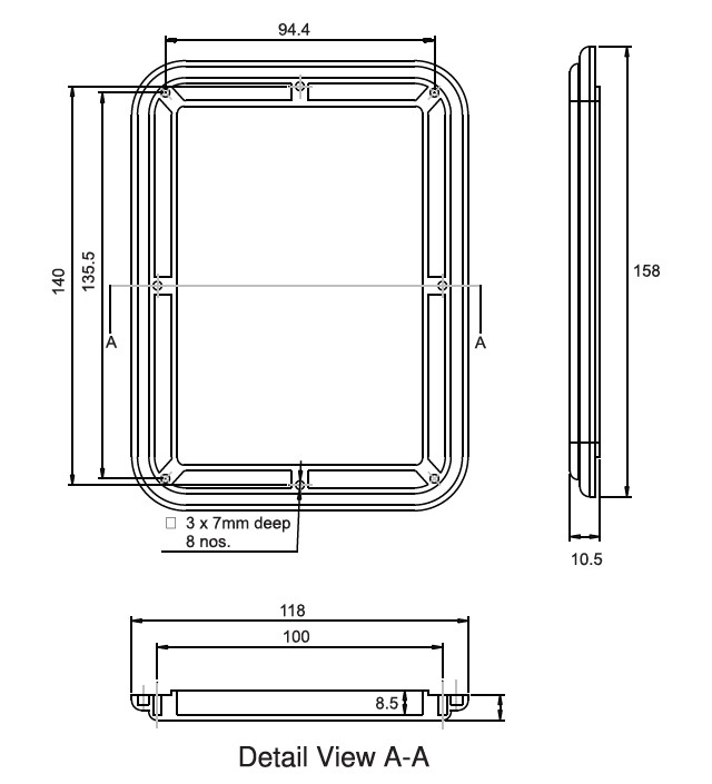 Meter Window Glass - HEX